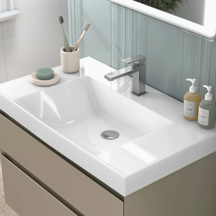 Kerama Marazzi Cubo Раковина подвесная 80.5х48.5см., без отв., цвет: белый глянцевый