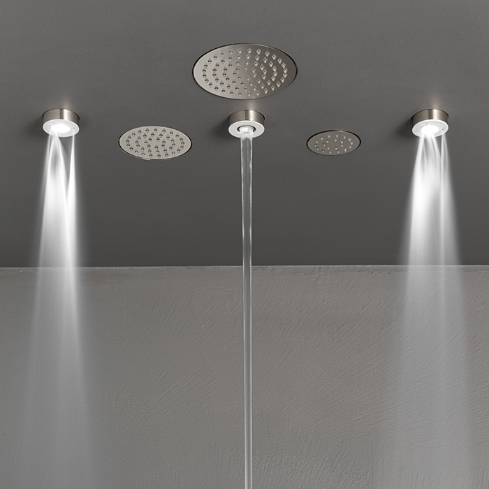 CEA Design FREE IDEAS Верхний душ 4.5см, встраиваемый, хромотерапия, 1 режим, Pure free flow jet, Delrin®, цвет: нержавеющая сталь