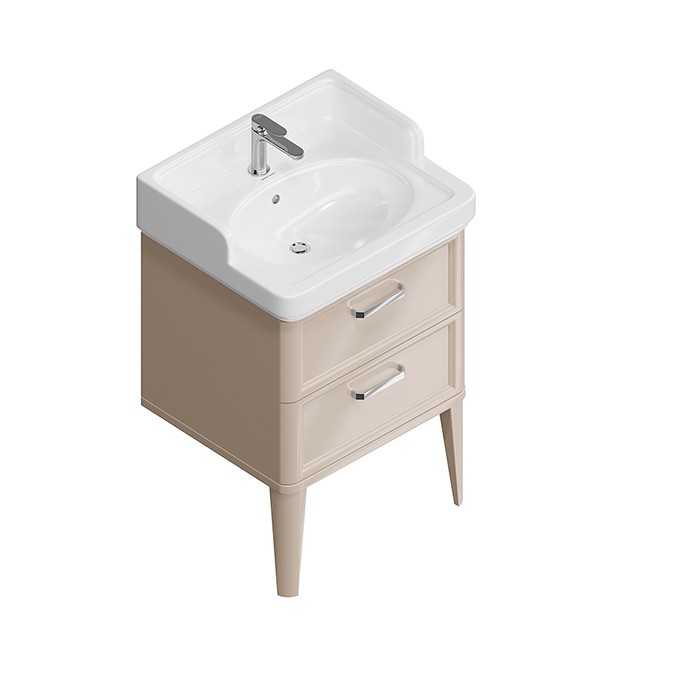 Kerama Marazzi Pompei Тумба 60см., напольная, 2 ящика, цвет: камео бежевый глянцевый