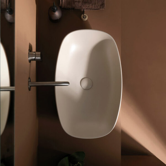 Flaminia Nuda Раковина 60x39x14 см, без отв., накладная, цвет: белый