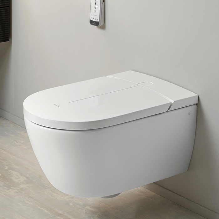 Villeroy&Boch ViClean Унитаз-биде 38.5x59.5x40см., подвесной, электронный, с антигрязевым покрытием CeramicPlus, цвет: альпийский белый