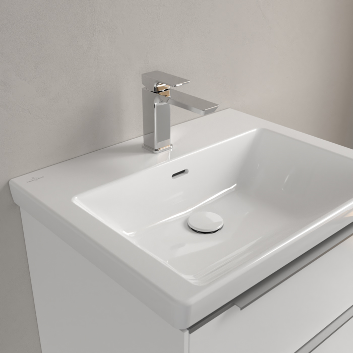 Villeroy&Boch Subway 3.0 Раковина 60х47х16.5см., 1 отв., подвесная, с переливом, цвет: альпийский белый