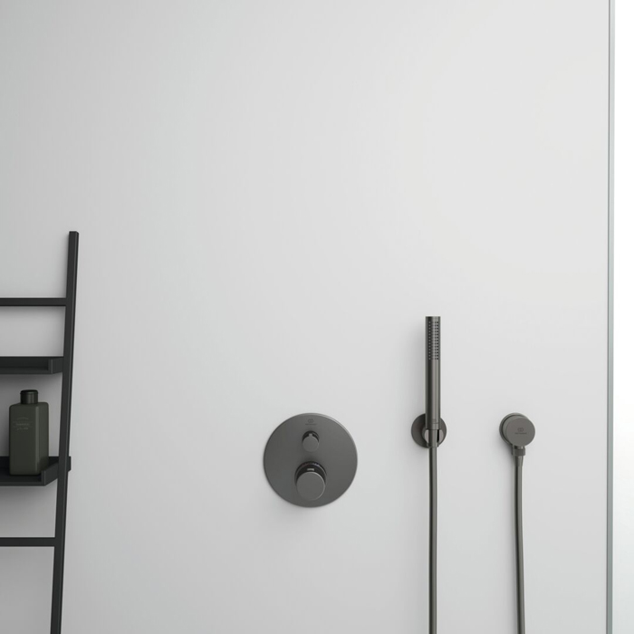 Ideal Standard Ceratherm T100 Смеситель для душа, встраиваемый, термостатический, для монтажа с комплектом EASY-BOX A1000NU, цвет: PVD Magnetic Grey