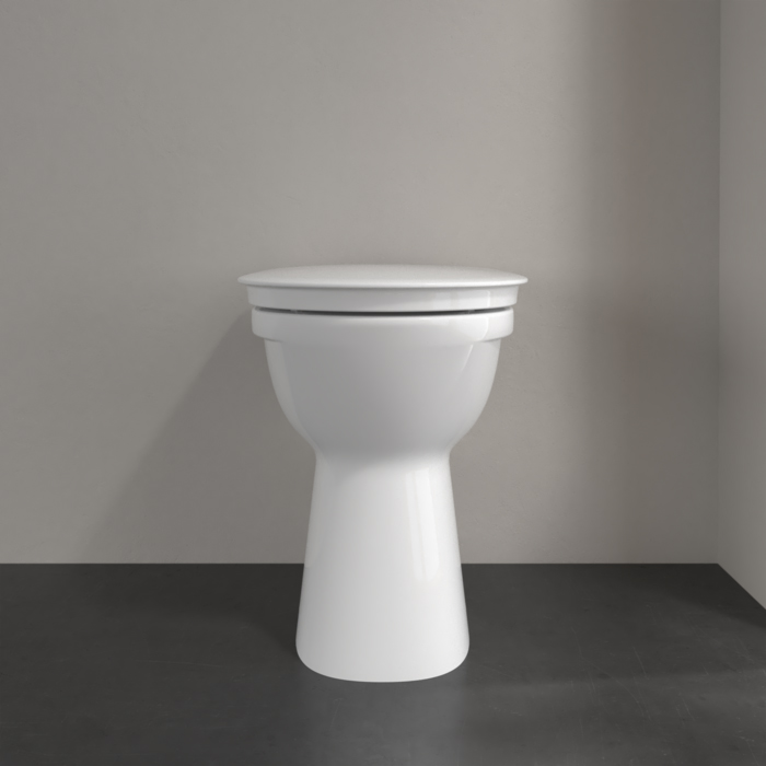 Villeroy&Boch Vicare Унитаз 36х49х46см., напольный, горизонтальный смыв (с полкой), DirectFlush, с антигрязевым покрытием CeramicPlus, цвет: альпийский белый