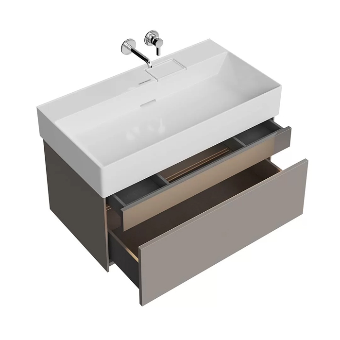 Kerama Marazzi Logica Тумба 86.8x46x40.3см., подвесная, 2 ящика, цвет: песчаный