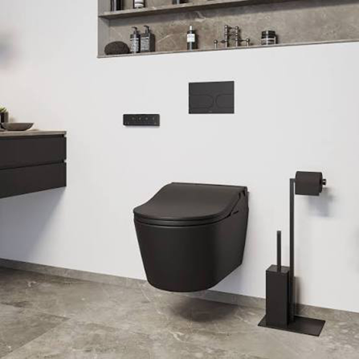 TOTO RP Унитаз 38x58см., подвесной, безободковый, сиденье Washlet RW, цвет: чёрный матовый
