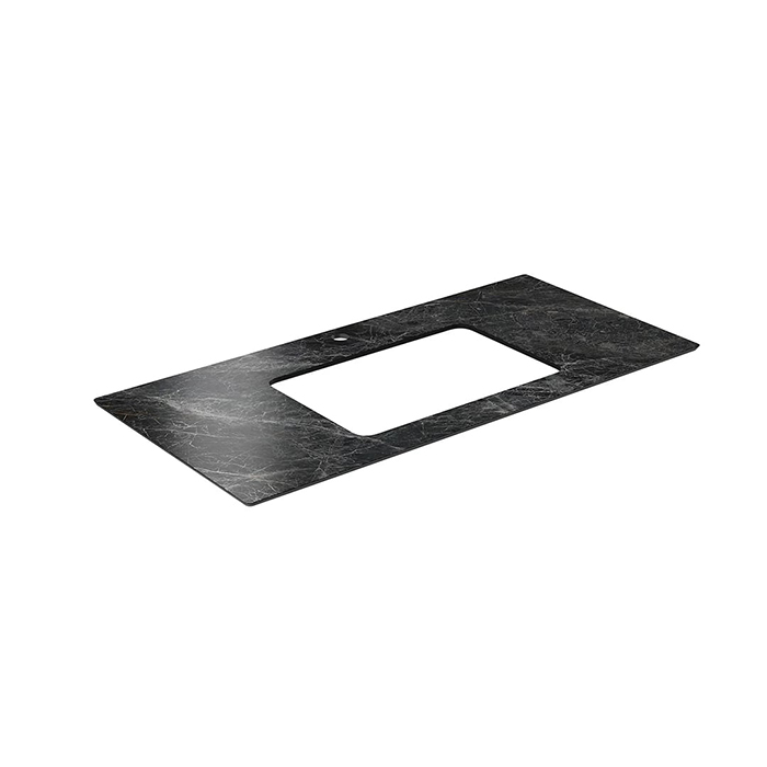 Kerama Marazzi Столешница 100см., из керамогранита, для встраиваемых раковин снизу Риальто, 1 отв., толщина 9мм, цвет: серый темный лаппатированный