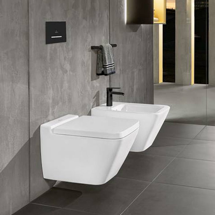 Villeroy & Boch Finion, Биде подвесное, размер 37.5x56см, с антигрязевым покрытием CeramicPlus, цвет: белый