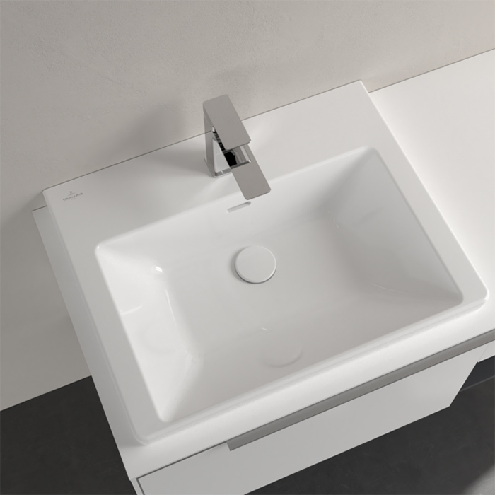 Villeroy&Boch Subway 3.0 Раковина 60х47х16.5см., 1 отв., подвесная, с переливом, цвет: альпийский белый