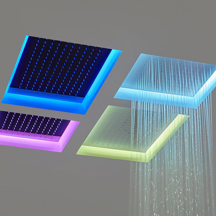 Antonio Lupi Душевая система Meteo Встраиваемый верхний душ 52 x 35 x 11 см. цвет. с LED RGB подсветкой, цвет: хром