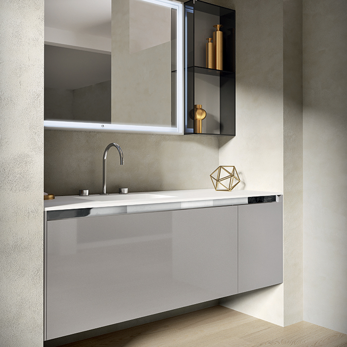 Oasis Eden Композиция №5 Комплект мебели 143x52.5см., цвет: Cemento/белый/хром
