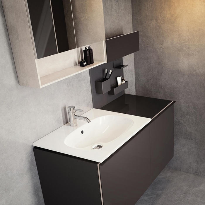 Geberit Acanto Тумба под раковину 89x53.5см., подвесная, цвет: лавовый матовый
