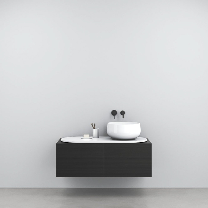 Cielo Delfo Тумба подвесная, с раковиной и столешницей, 113х52хh52см, цвет: Rovere Nero