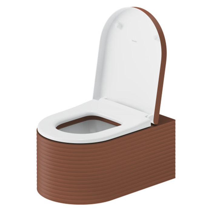 Duravit Millio Унитаз подвесной, 37x57см., декор "Grooves", крепление в компл., цвет: матовая корица