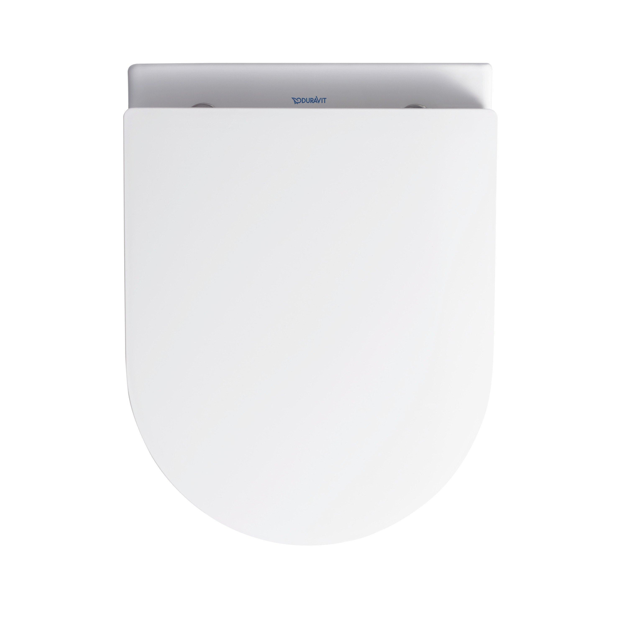 Duravit ME by Starck Комплект: унитаз подвесной Compact Rimless, 37x48см 253009 + сиденье с микролифтом: 002019, цвет: белый