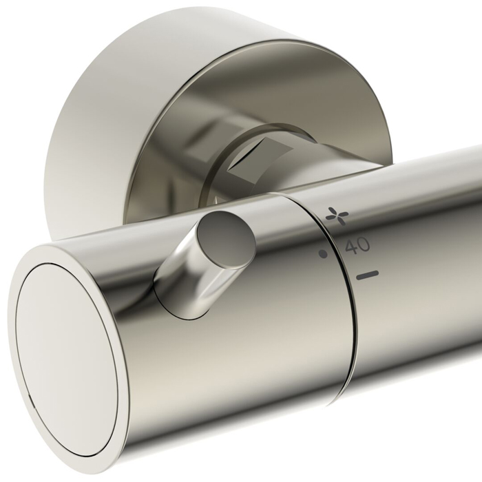 Ideal Standard Ceratherm T125 Душевая система, с термостатическим смесителем, душевая лейка stick, верхний душ Ø30см., поворотный держатель верхнего душа, настенный кронштейн, шланг для душа IdealFlex 175см., цвет: PVD Silver Storm (Серебряный Шторм)