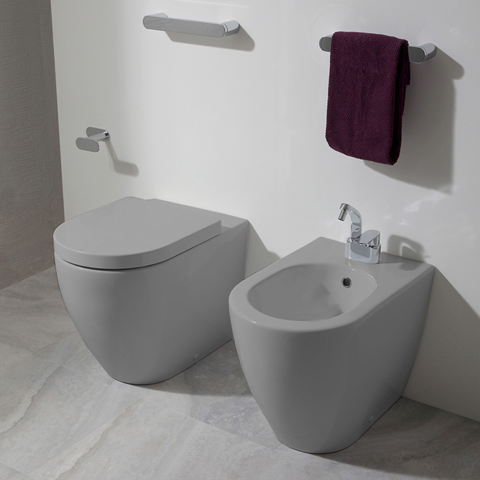 Flaminia Link Унитаз напольный 56x36xh42см, с универсальным выпуском, с системой goclean®, цвет: cenere