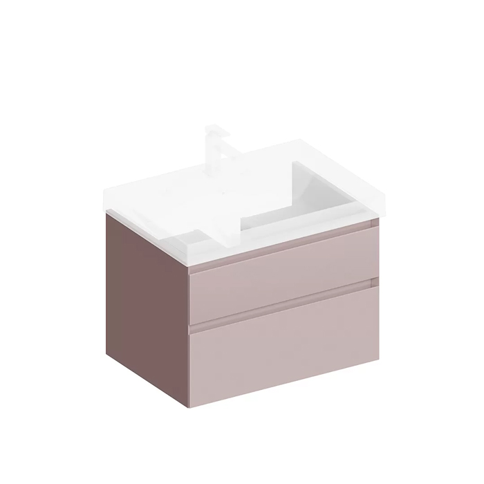 Kerama Marazzi Cubo Тумба 67.8х47х47.5см., подвесная, с ящиками, цвет: мальва матовый