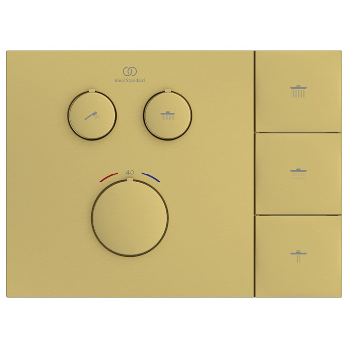 Ideal Standard Ceratherm Navigo Solos Смеситель для душа, встраиваемый, термостатический, цвет: PVD Brushed Gold (Шлифованное Золото)