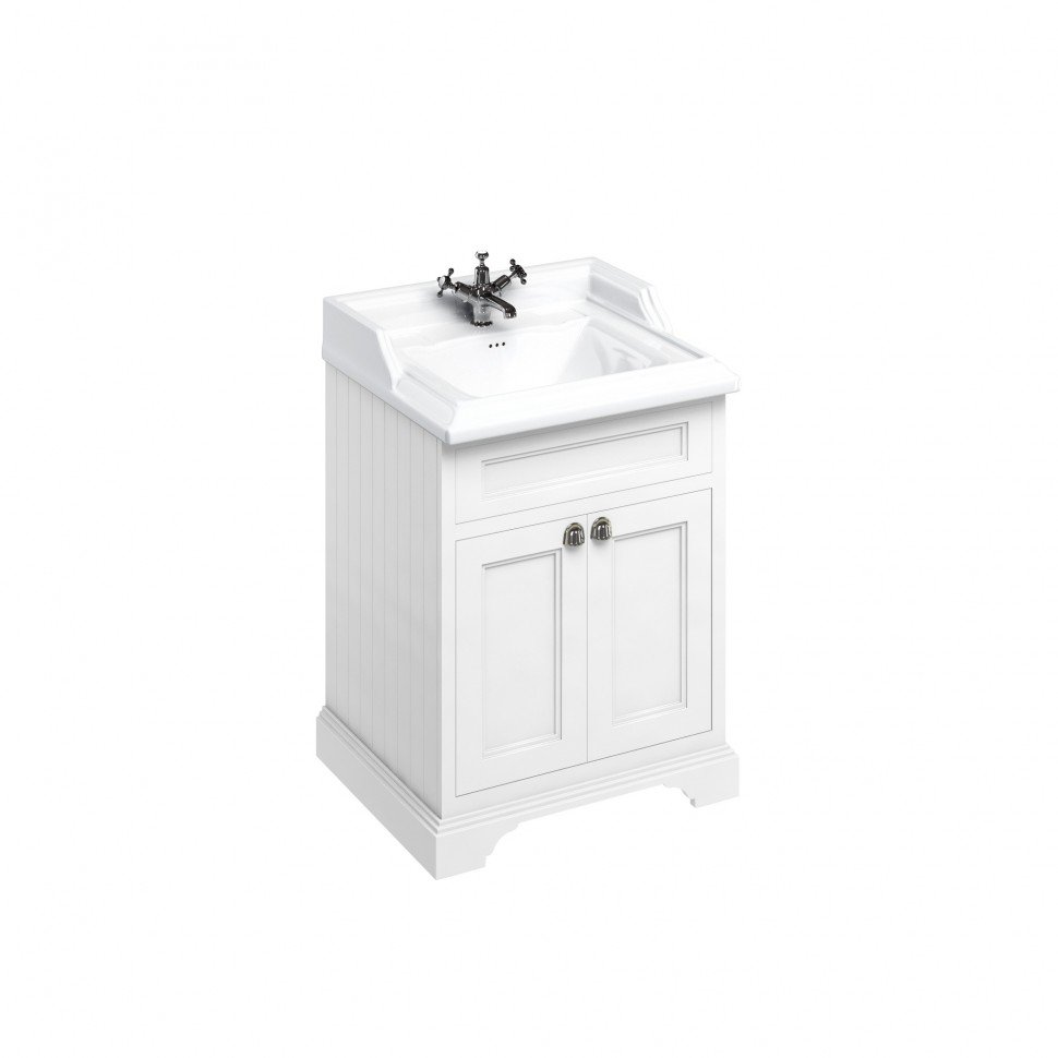 Burlington Classic Тумба с раковиной, 65x57.5см, напольная, с двумя дверцами, цвет: белый