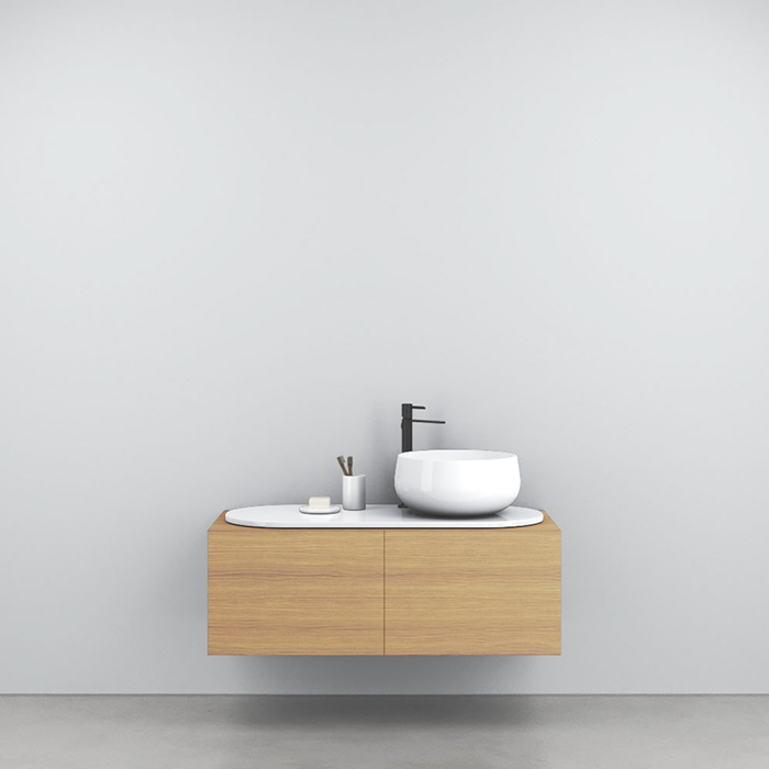Cielo Delfo Тумба подвесная, с раковиной и столешницей, 113х52хh52см, цвет: Rovere Naturale