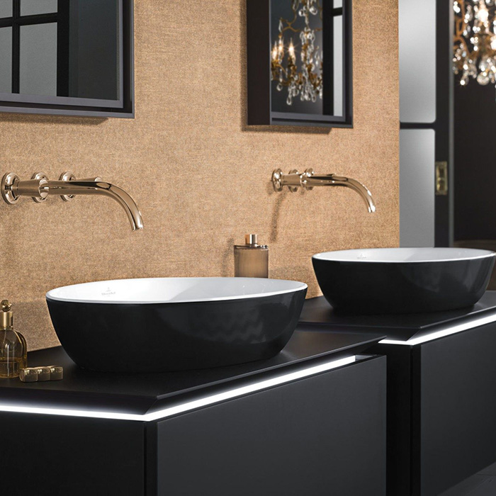 Villeroy&Boch Artis Раковина 43x43x13см., накладная, цвет: черный/белый