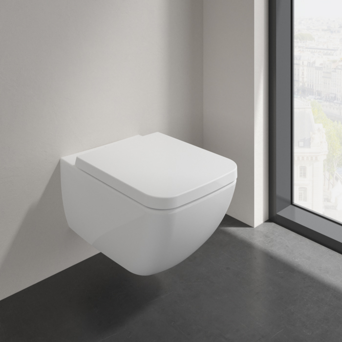 Villeroy&Boch Venticello, Унитаз подвесной, горизонтальный выпуск, 37.5x 56см, цвет: белый