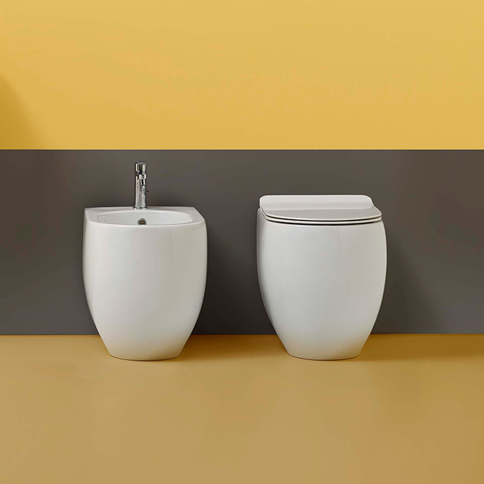 Kerasan Flo Биде напольное 55x37см., 1 отв., цвет: белый