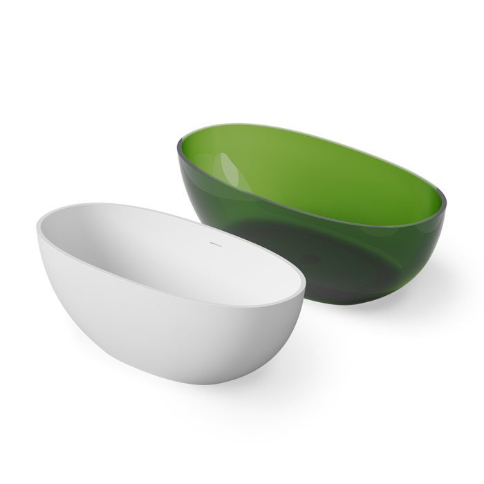Dea Design Nature Ванна 155x75x55см., отдельностоящая, Solid Surface, цвет: White №18
