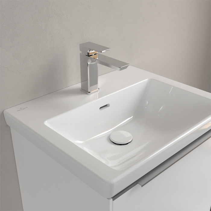 Villeroy&Boch Subway 3.0 Раковина 55х44х16.5см., 1 отв., подвесная, с переливом, цвет: альпийский белый