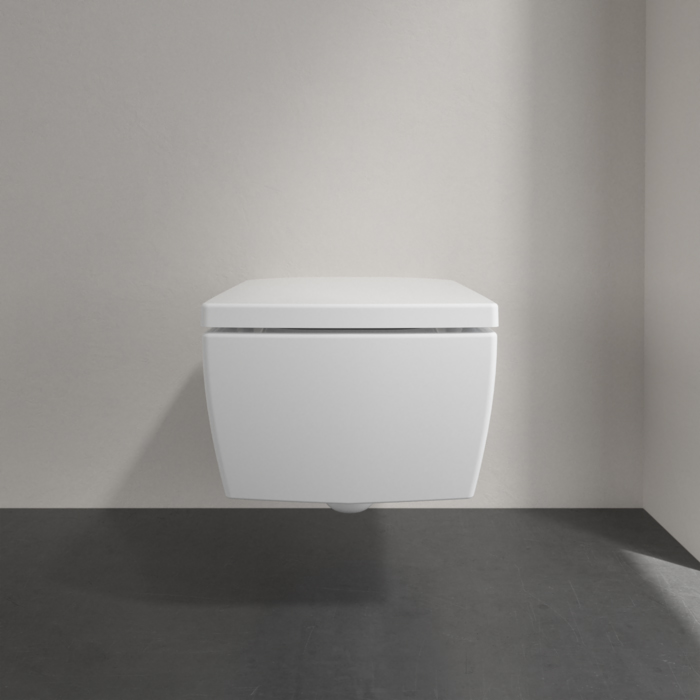 Villeroy&Boch Memento 2.0 Унитаз 37.5х56х34.5см., подвесной, безободковый, с сиденьем, цвет: альпийский белый