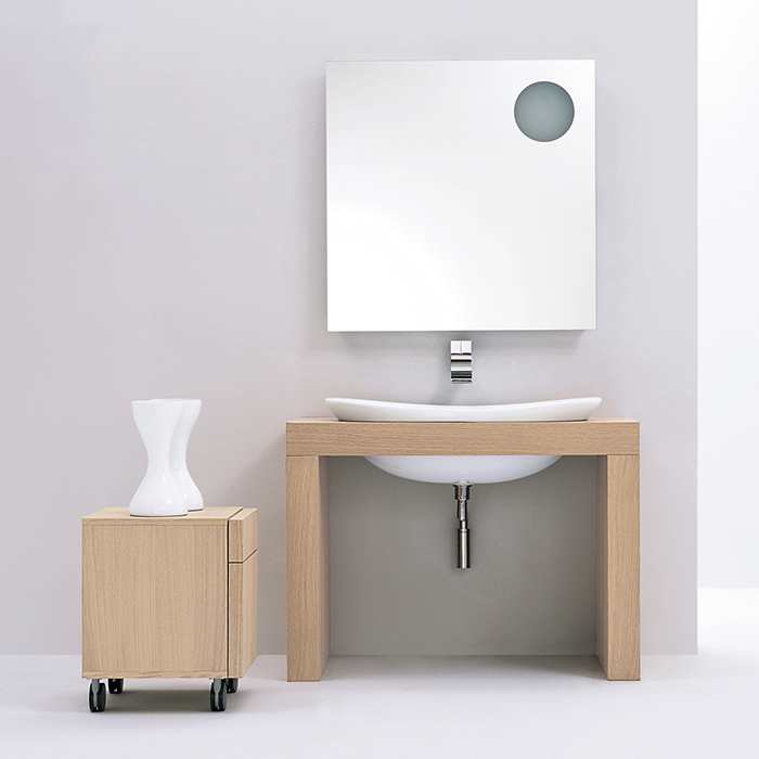 Flaminia Io Раковина 90x48x28 см, без отв., полувстраиваемая, цвет: белый