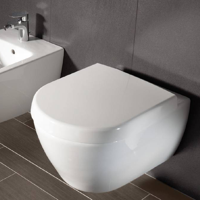 Villeroy&Boch Subway 2.0, Биде подвесное, 1 отверстие под смеситель, с переливом, 37x56.5см, с антигрязевым покрытием CeramicPlus, цвет: белый