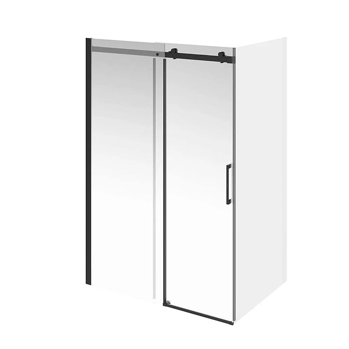 Kerama Marazzi Cristallo Душевая дверь 140x210см., раздвижная, с функцией soft close, цвет: черный матовый