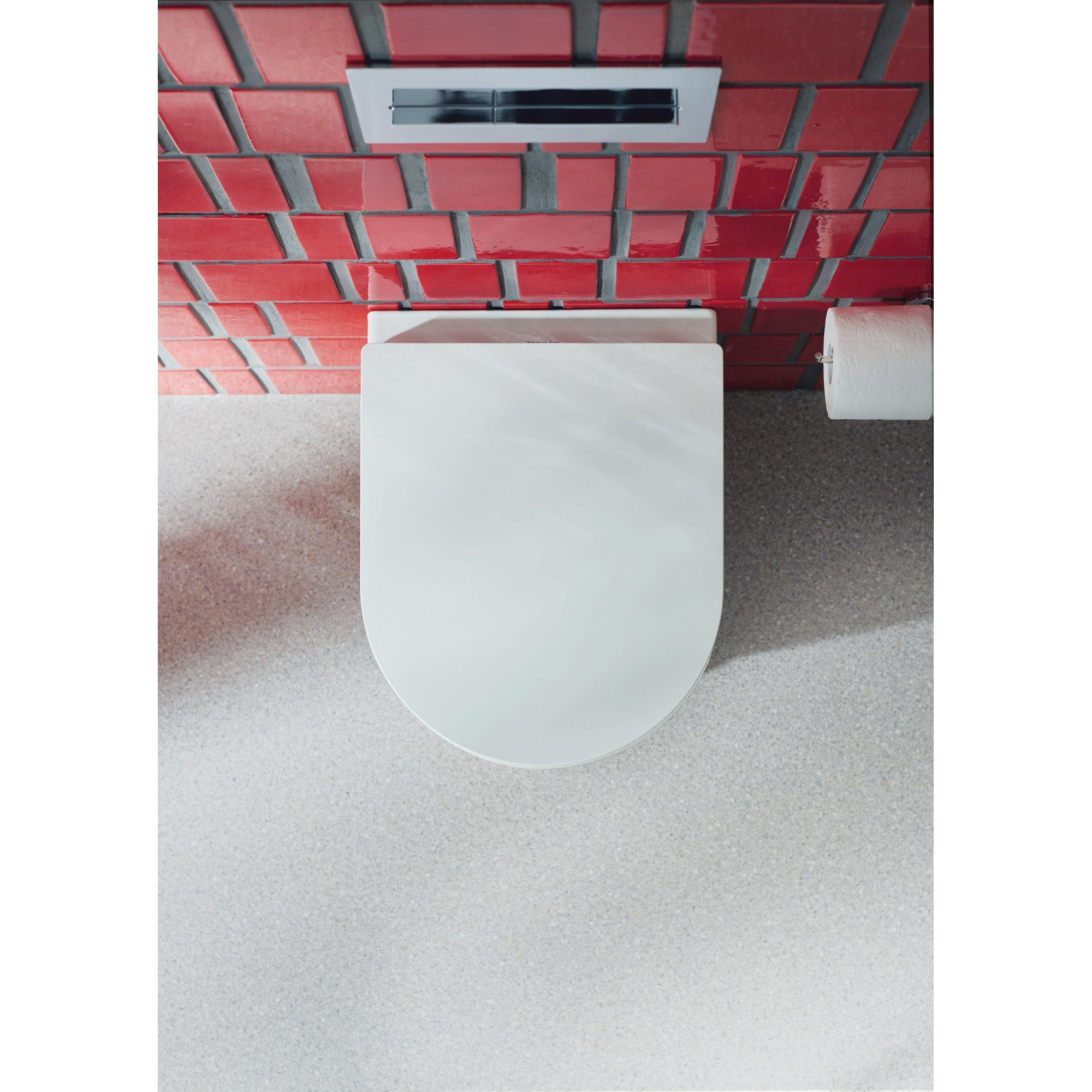 Duravit ME by Starck Комплект: унитаз подвесной Compact Rimless, 37x48см 253009 + сиденье с микролифтом: 002019, цвет: белый
