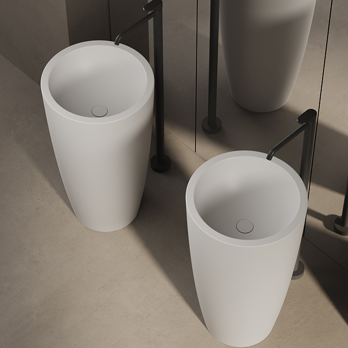 Dea Design Pedestal Basin Раковина 50x50x90см., напольная, без отв., Solid Surface, цвет: White №18