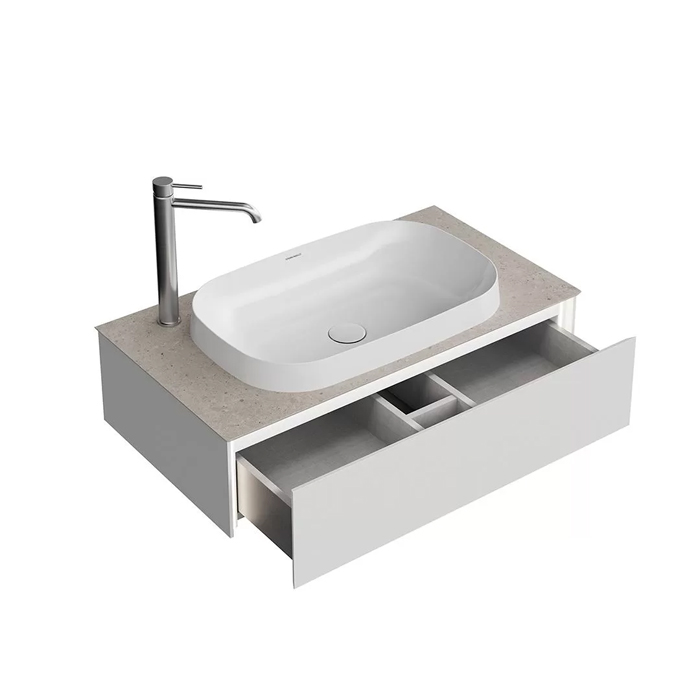 Kerama Marazzi Magica Тумба 88.4х48.5х22см., подвесная, 1 ящик, цвет: утренний серый матовый