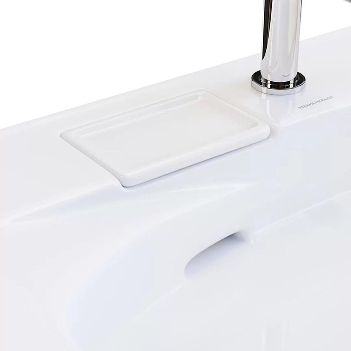 Kerama Marazzi Riva Раковина 100.7х48х15см., накладная, мебельная, с крепежом, правая, 1 отв., с переливом, цвет: белый глянцевый