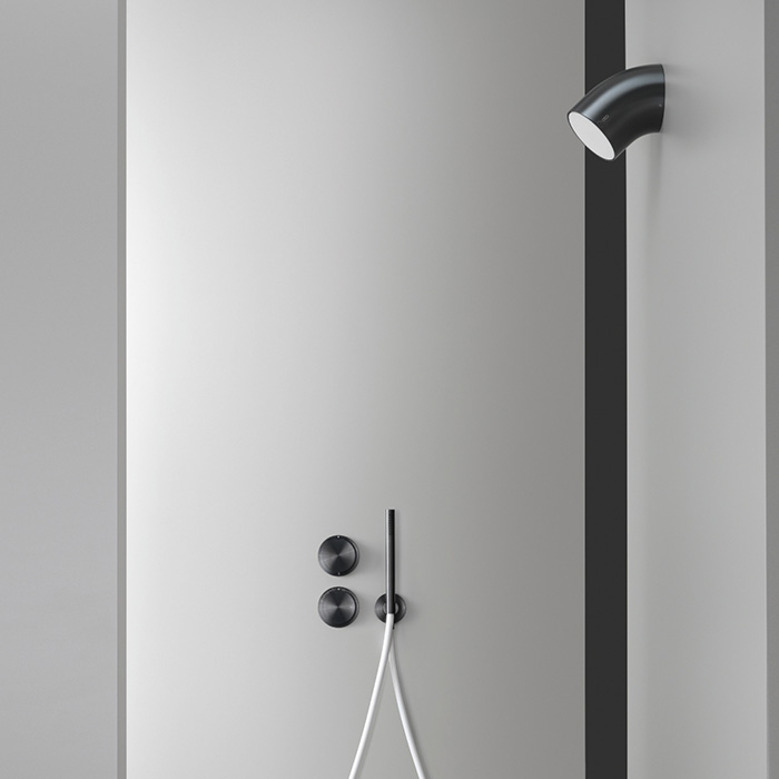 CEA Design FREE IDEAS Верхний душ 10см, настенный, поворотный, 1 режим, Rain jet, Delrin®, цвет: PVD черный сатинированный