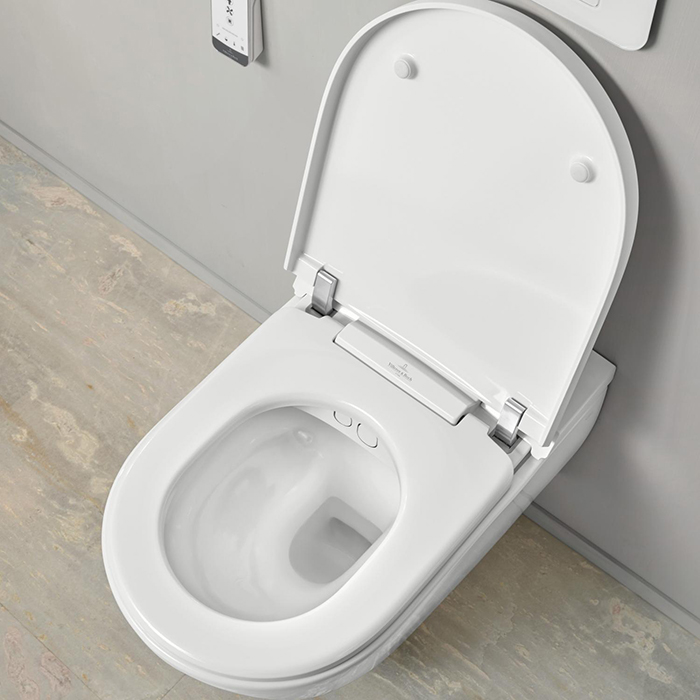Villeroy&Boch ViClean Унитаз-биде 38.5x59.5x40см., подвесной, электронный, с антигрязевым покрытием CeramicPlus, цвет: альпийский белый