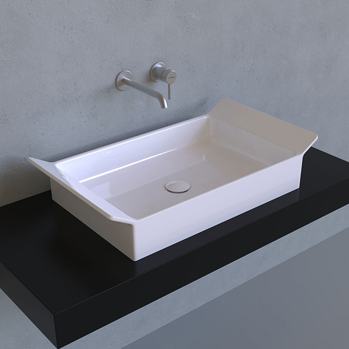 Flaminia Box Раковина 72.5x40см, настольная, без отверстий, без перелива, цвет: Bianco