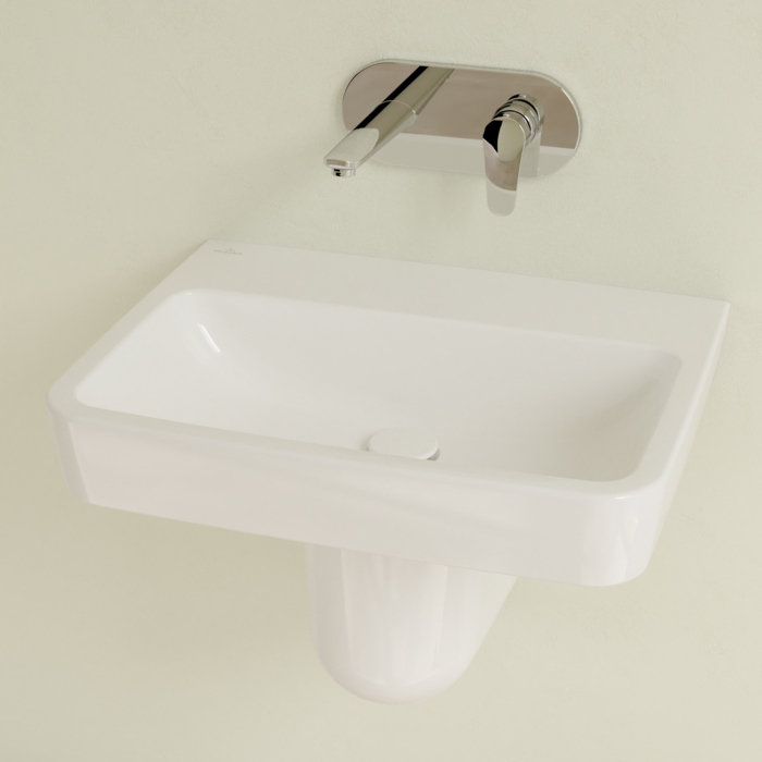 Villeroy&Boch O.novo раковина 60x46x17.5см., без отв., подвесная, без перелива, цвет: альпийский белый