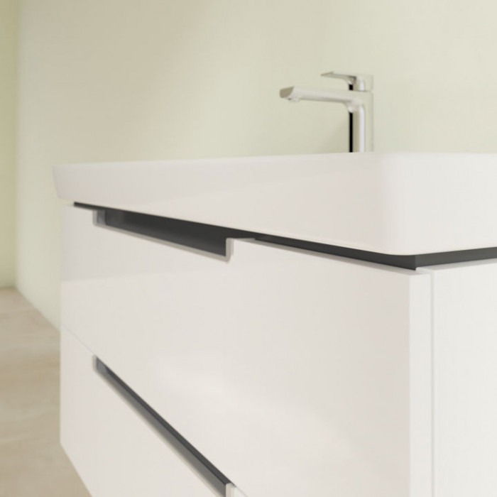 Villeroy&Boch Subway 2.0, Тумба подвесная под раковину, 1 x коробка с аксессуарами 2, 2 выдвижных отделения, 98.7x52x 44.9см., с антигрязевым покрытием CeramicPlus