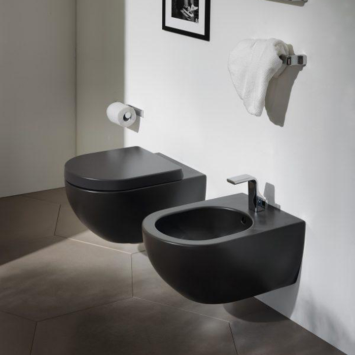 Flaminia App Биде подвесное 54х36хh27см, c 1 отверстием, цвет: Carbone