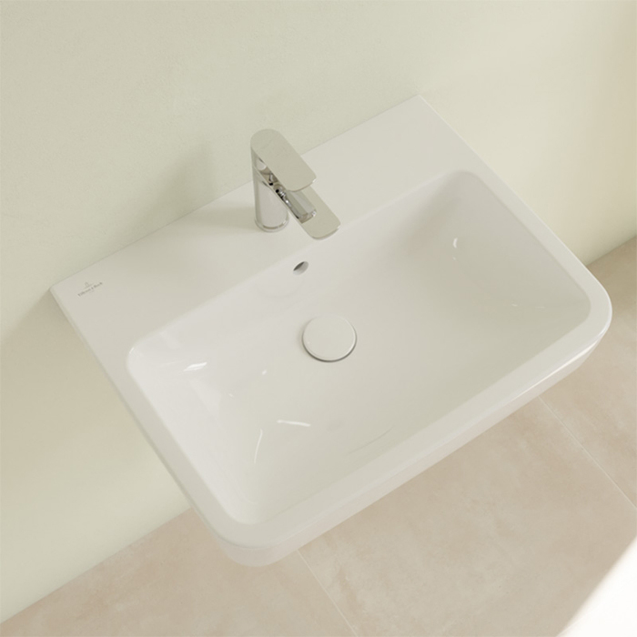Villeroy&Boch O.novo раковина 65x46x17.5см., 1 отв., подвесная, без перелива, цвет: альпийский белый