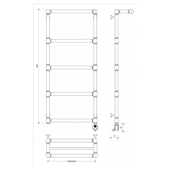 Secado Фалерони 2 Полотенцесушитель 50x120 см, электрический, цвет: бронза