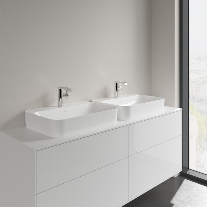Villeroy&Boch Finion Раковина 60х44.5 см, 1 отв., с переливом, с антигрязевым покрытием CeramicPlus, цвет: белый