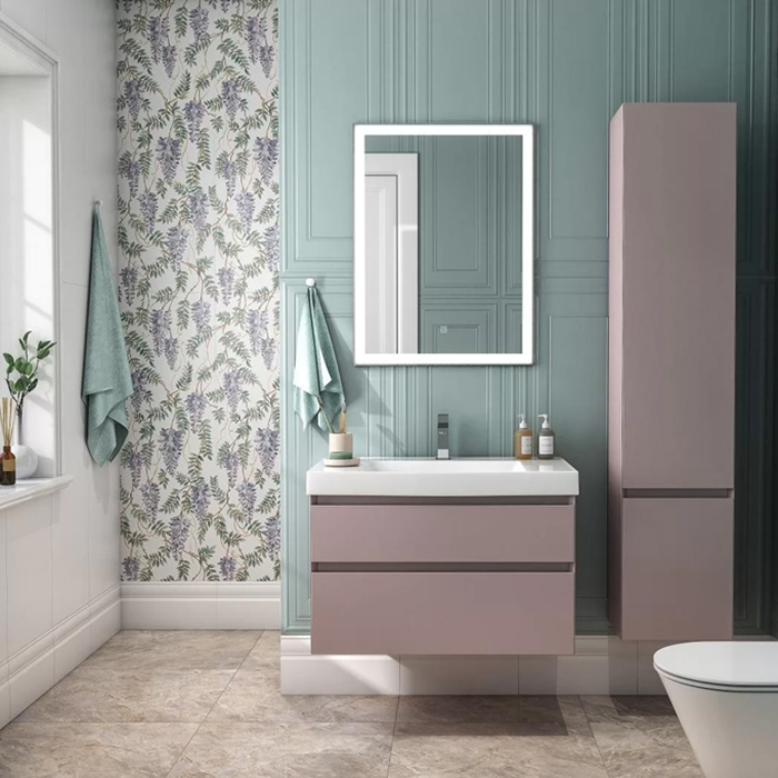 Kerama Marazzi Cubo Пенал 165см., подвесной, правый, цвет: мальва матовый