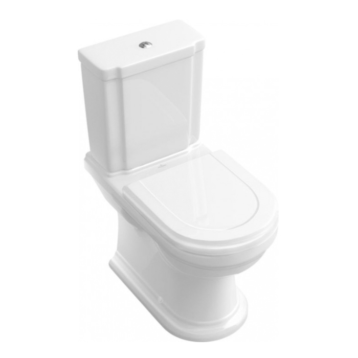 Villeroy Boch Hommage Унитаз моноблок, горизонтальный выпуск, 37x72.5см, с антигрязевым покрытием CeramicPlus, цвет: белый