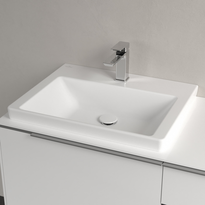 Villeroy&Boch Subway 3.0 Раковина 60х47х16.5см., 1 отв., подвесная, CeramicPlus, без перелива, цвет: белый камень